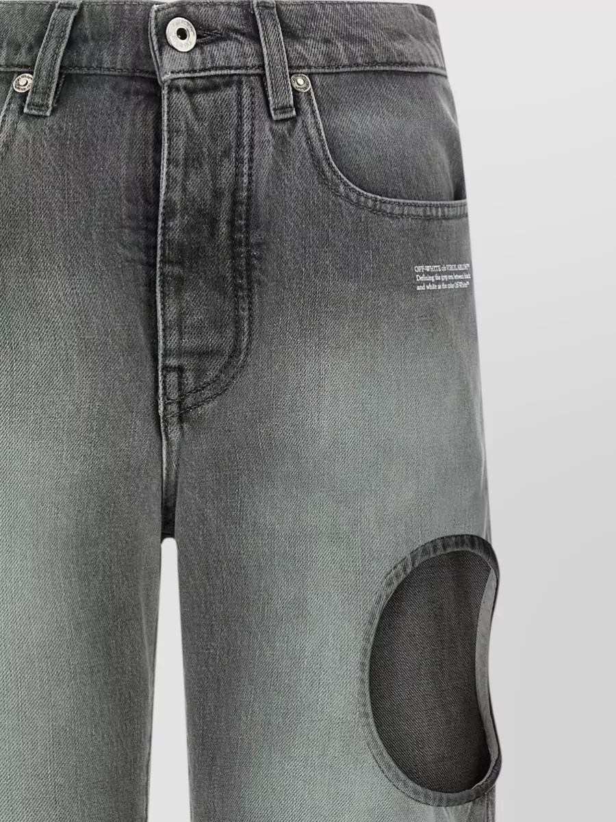 Off-White Denim Cutout Straight-Leg Jeans