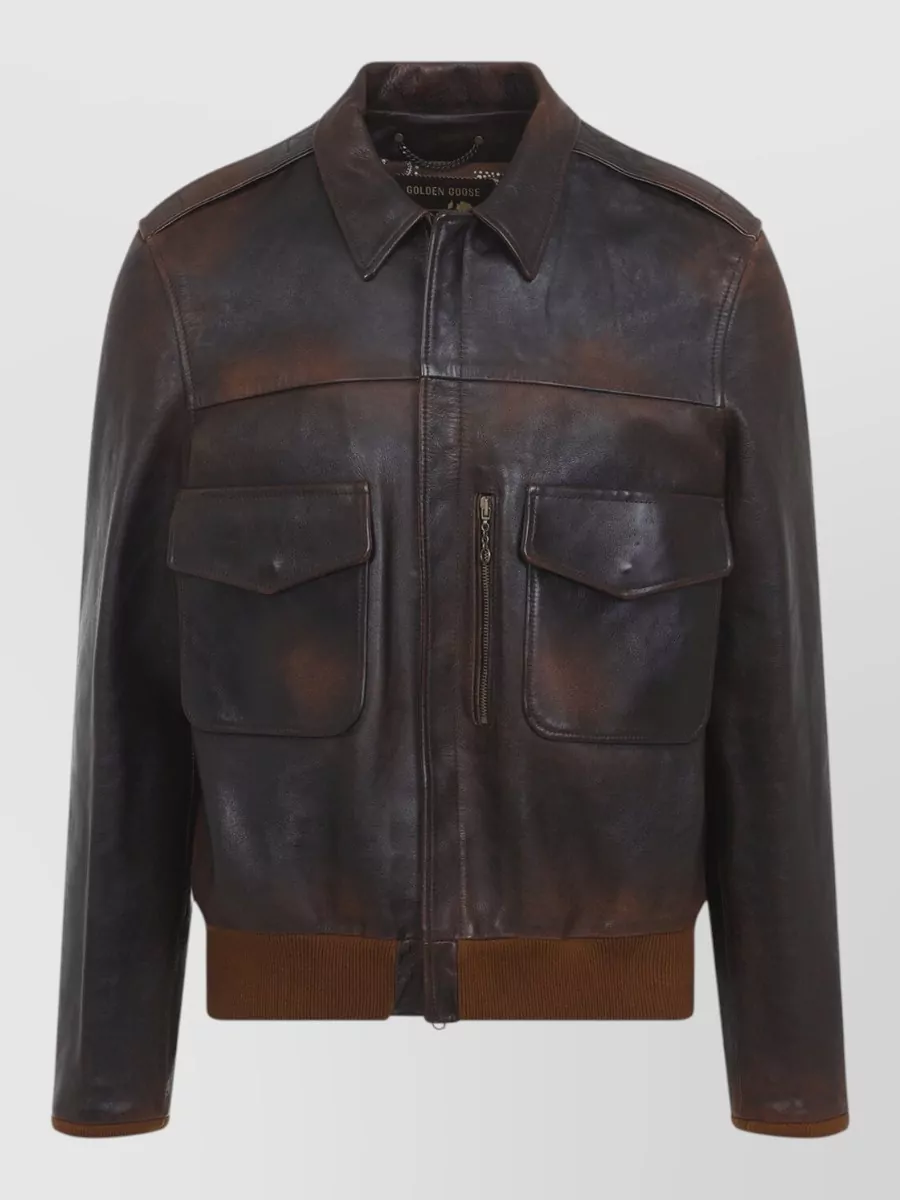 Golden Goose leather bomber jacket