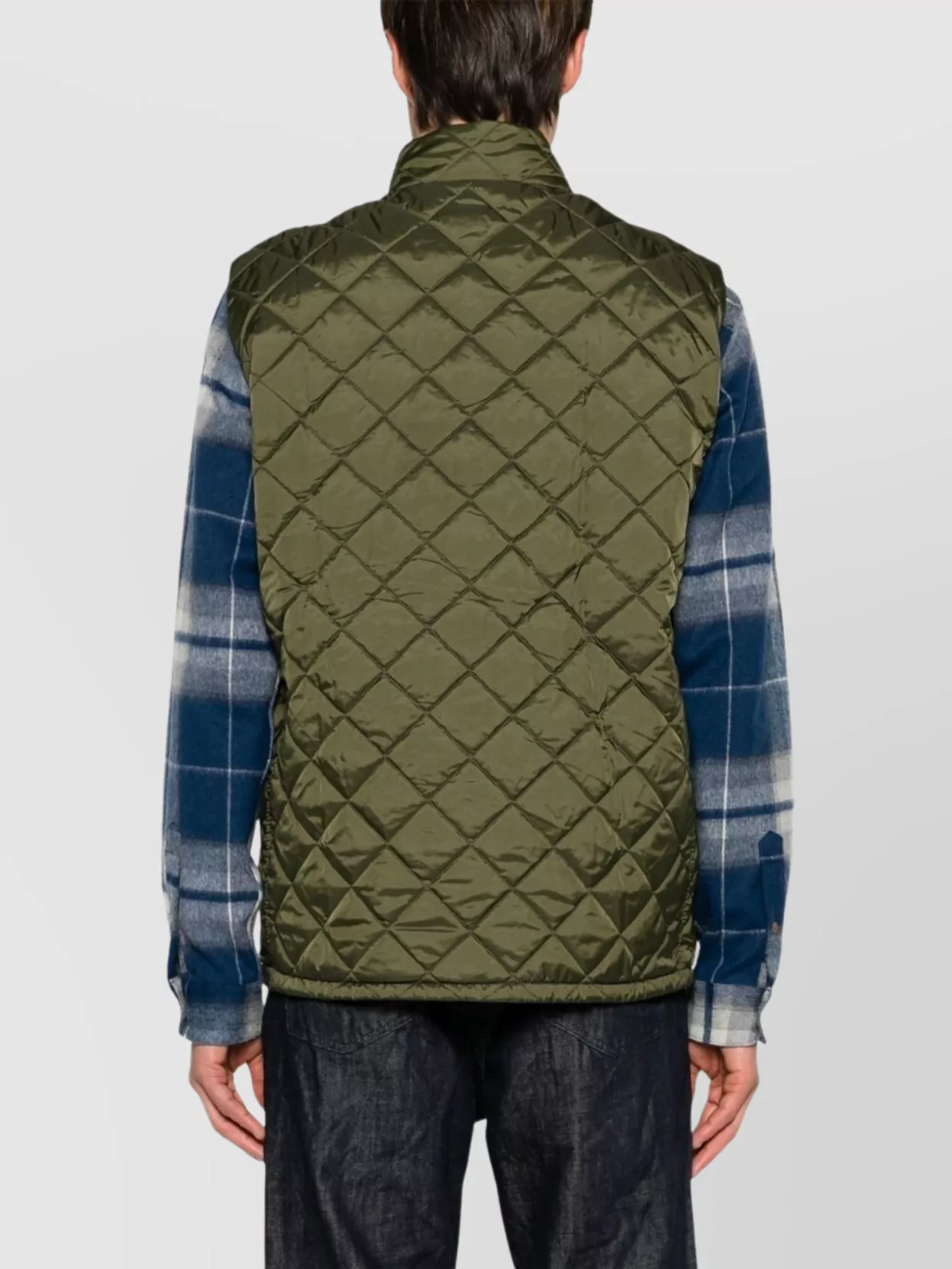 BARBOUR QUILTED HIGH COLLAR SLEEVELESS VEST WITH FRONT POCKETS