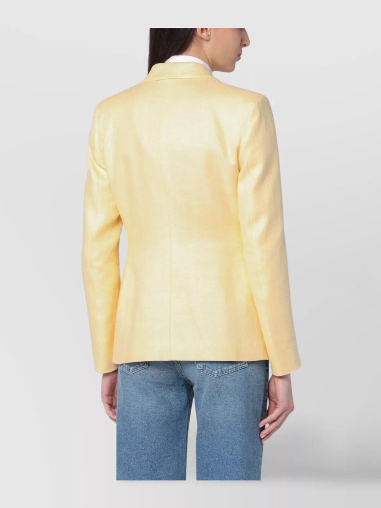 Blazé Milano Structured Double Breasted Jacket In Yellow