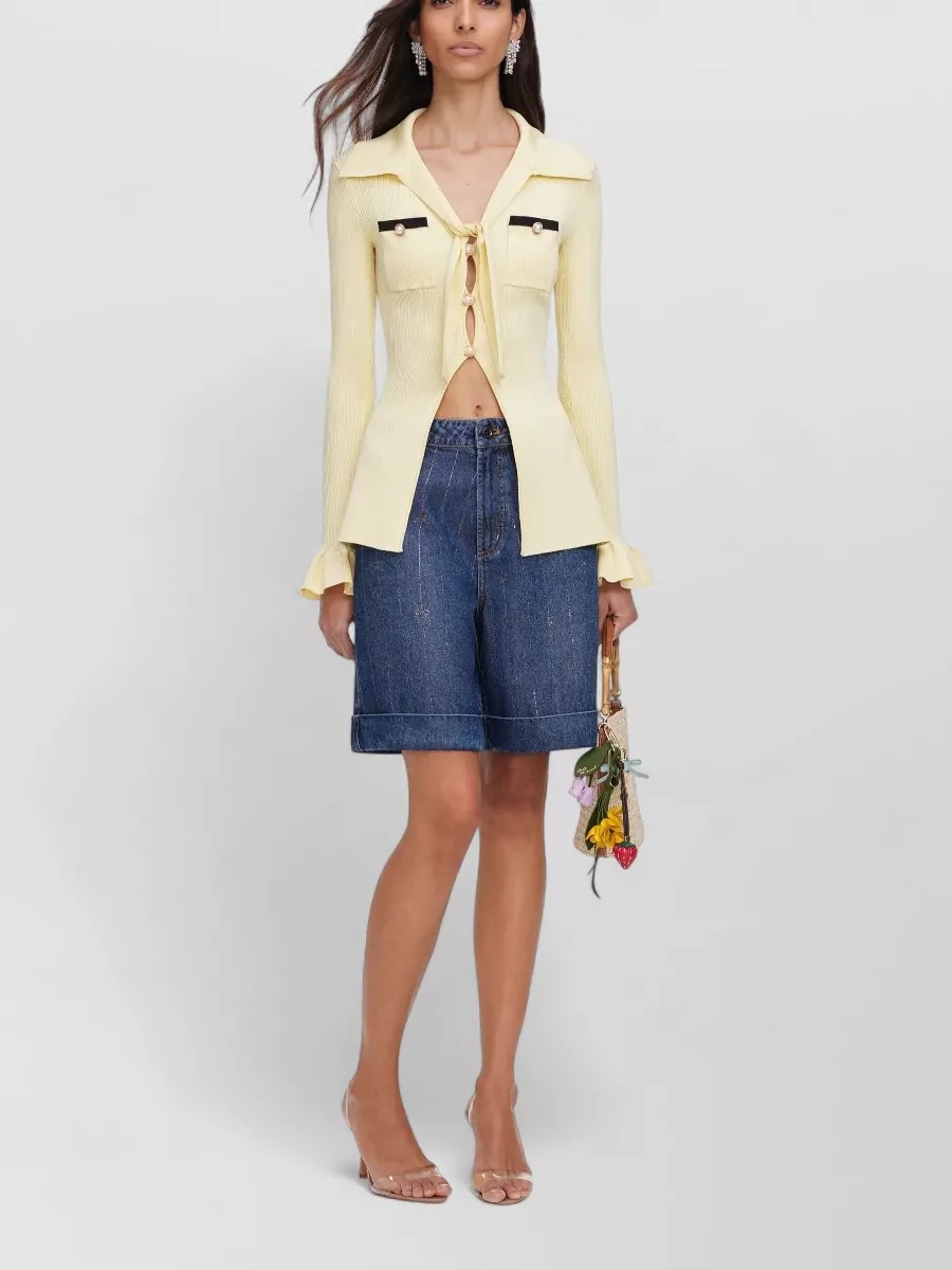 Self-Portrait knit fitted jacket