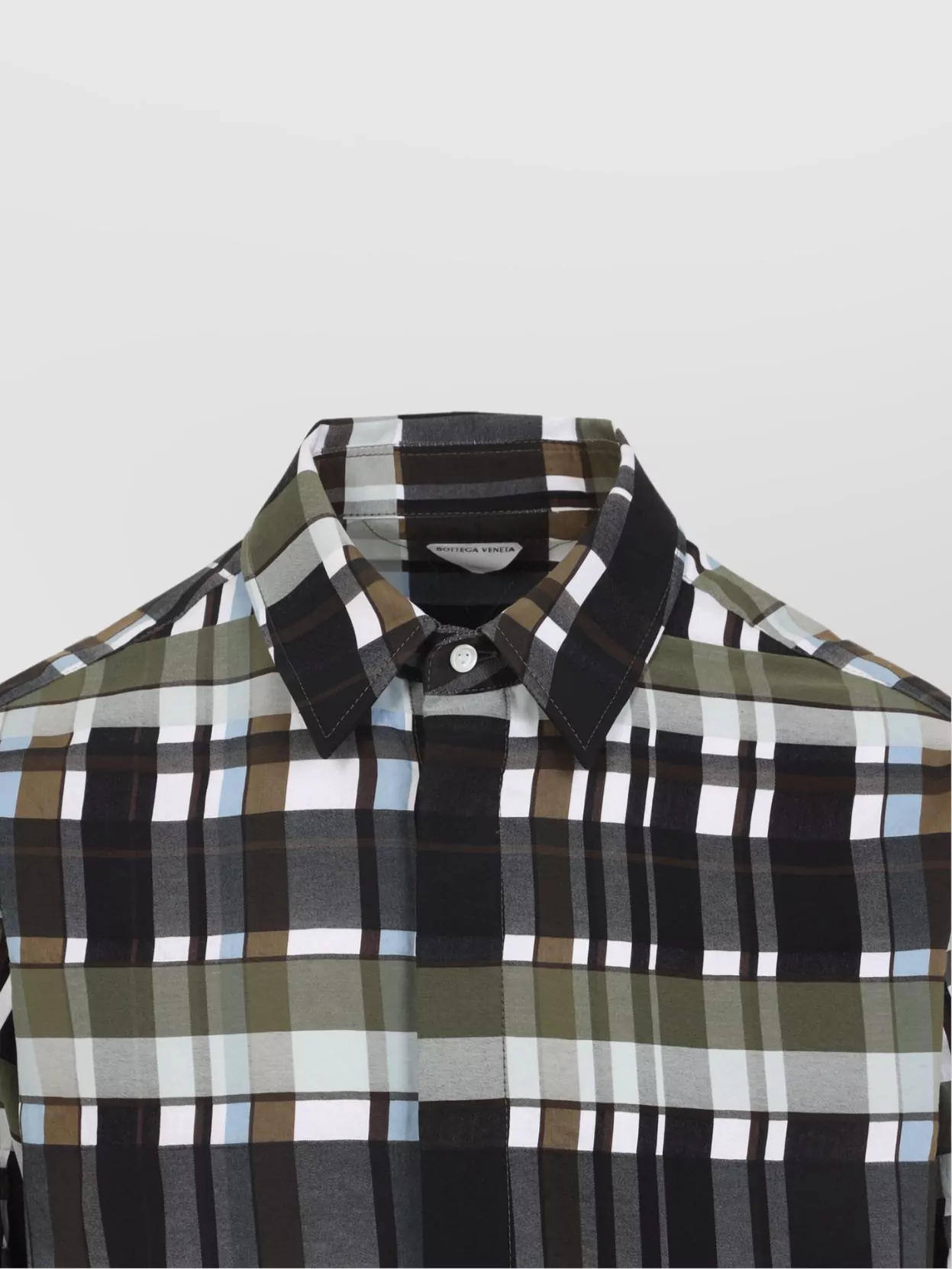 Bottega Veneta Checked Collar Shirt Long Sleeves