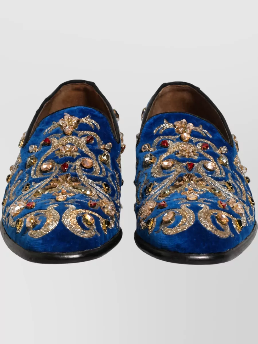 Dolce&Gabbana Leather Embellished Slippers