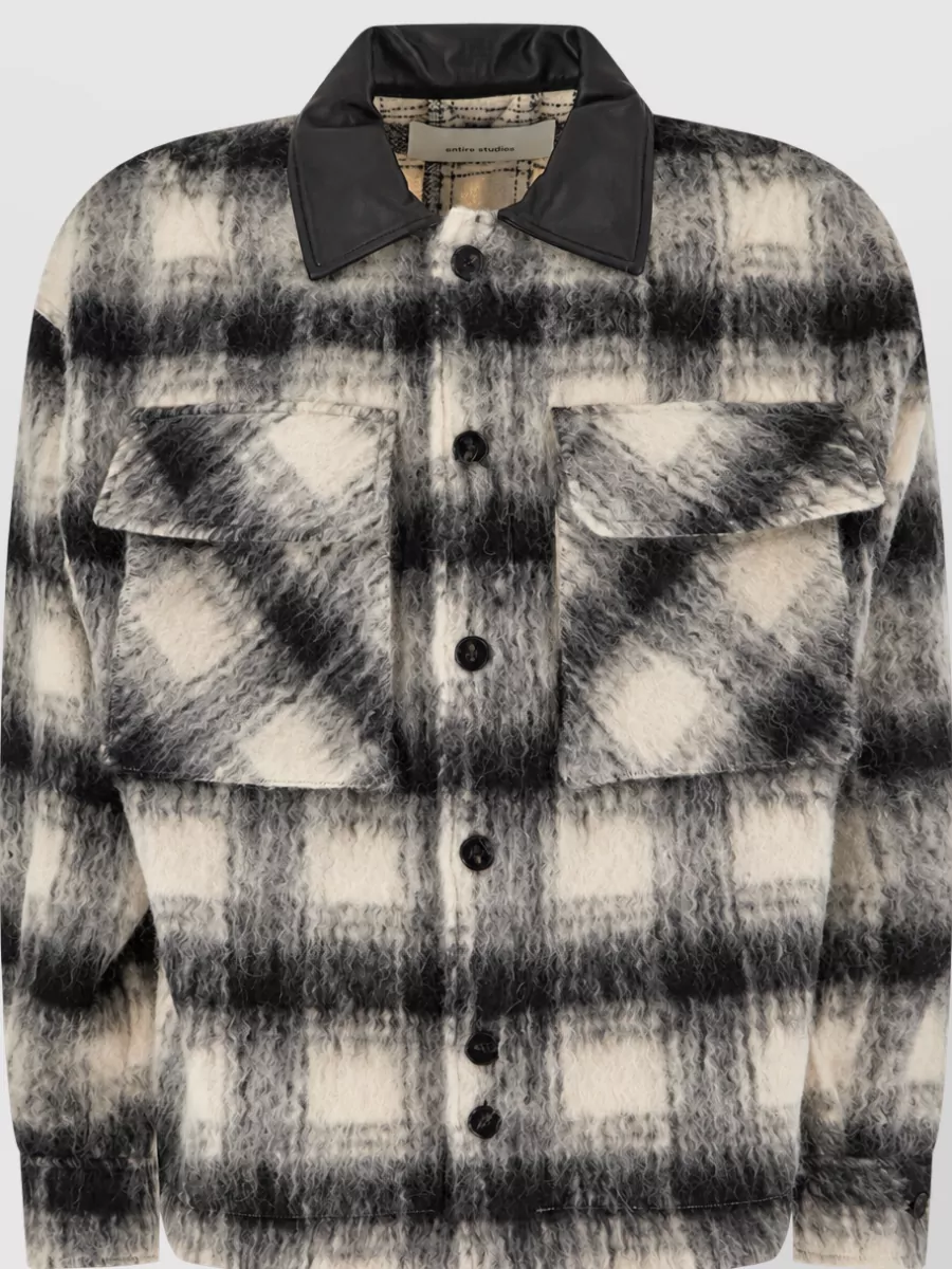 Entire Studios embroidered wool blend shirt jacket