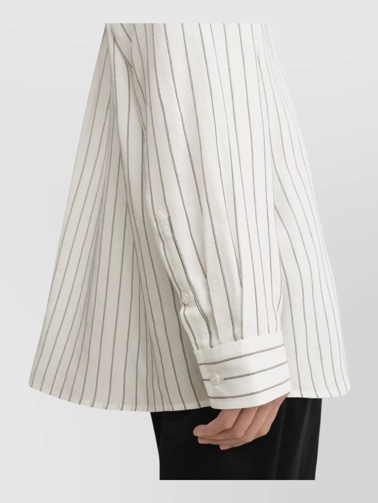 Totême Striped Shirt With Inward Box Pleat In Neutral