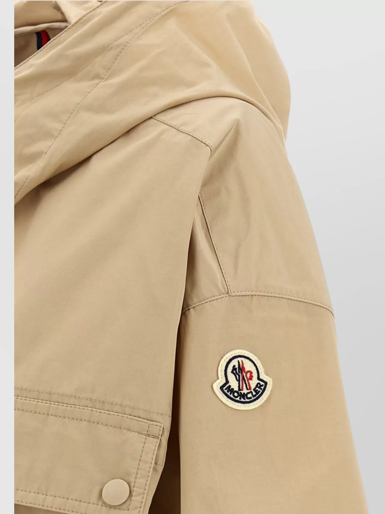 Shop Moncler Hooded Parka With Front Flap Pockets
