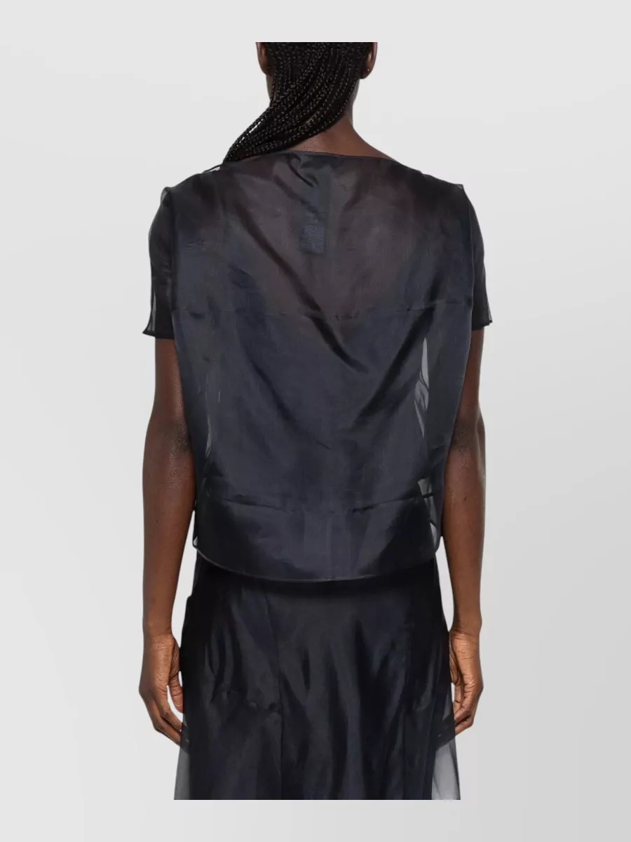 Max Mara Silk Boat Neck Kimono Sleeve Blouse