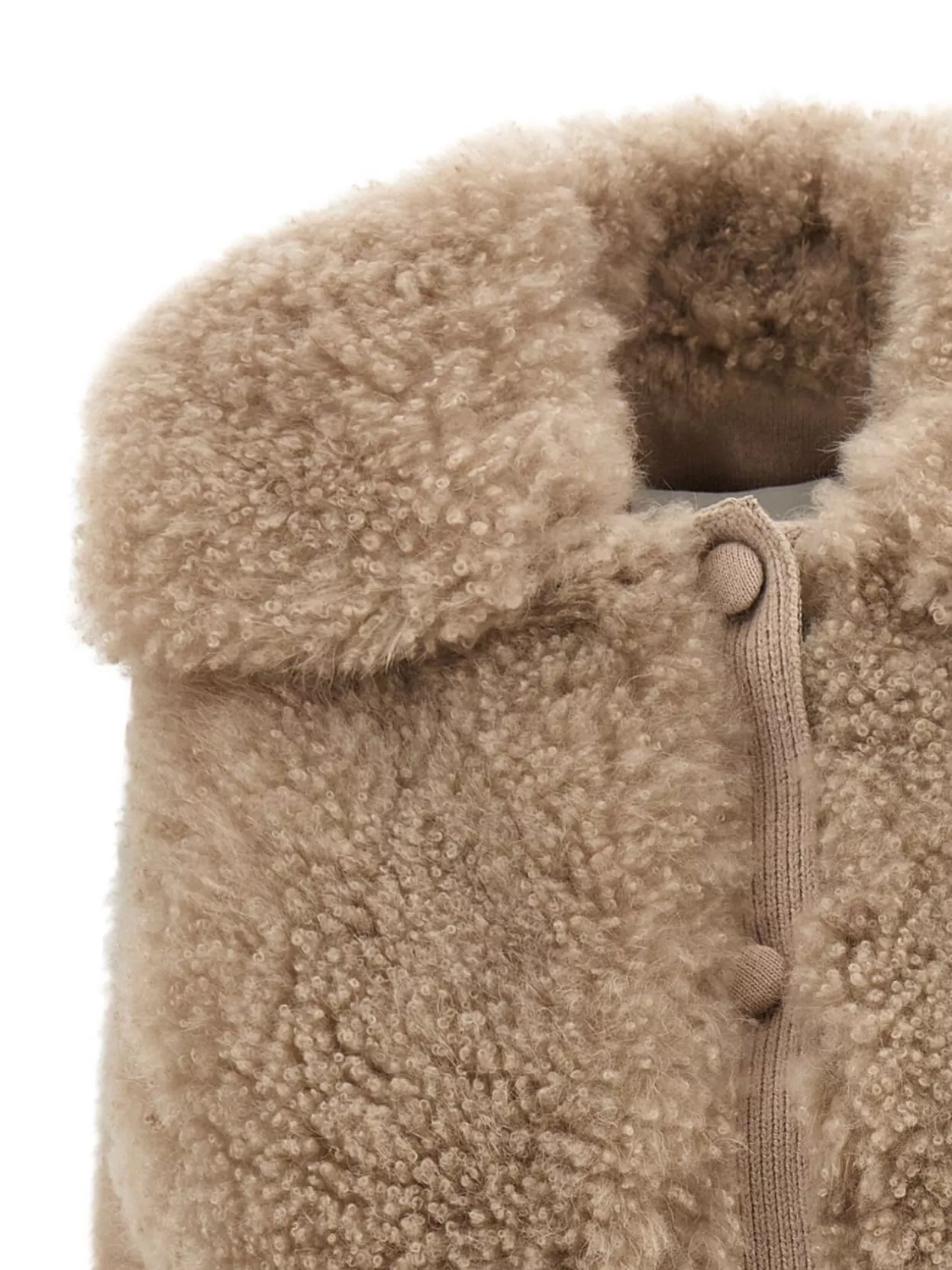 Yves Salomon Luxurious Shearling High Collar Vest