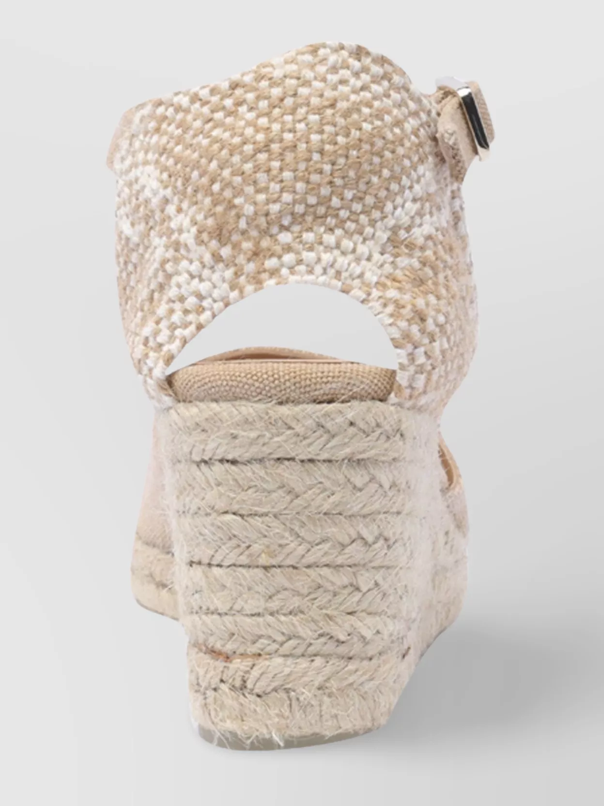 Castaã±er Pink Carol Wedge In Raffia