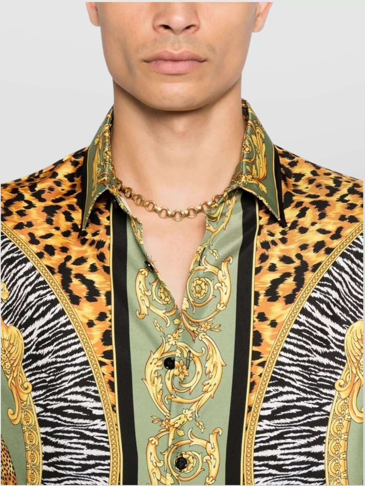 Versace Animal Barocco Graphic Print Shirts