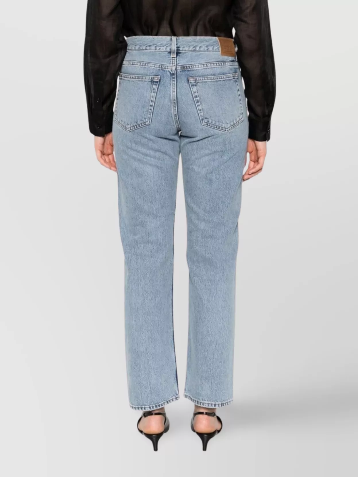 Totême Straight Leg Denim Trousers With Belt Loops In Blue