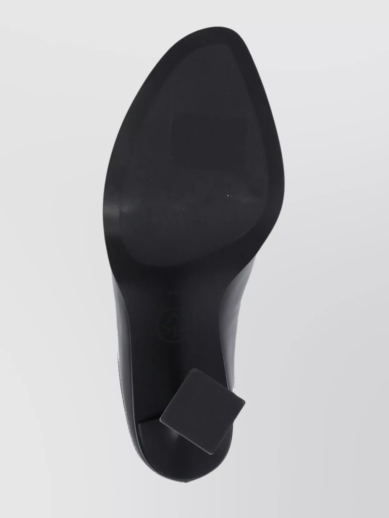 Ash Leather Sabot With Geometric Heel Design