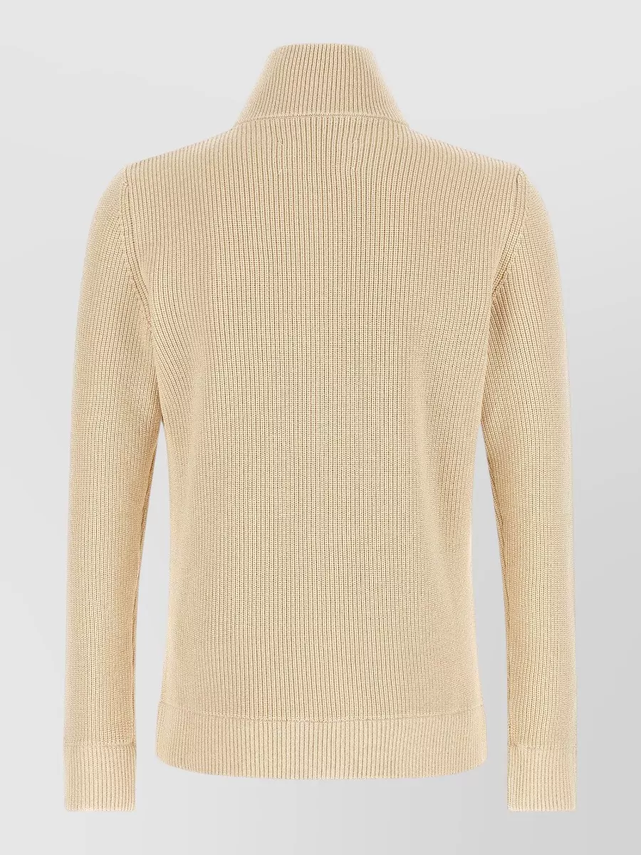 Maison Margiela Ribbed Wool Cotton Zip-Up Cardigan