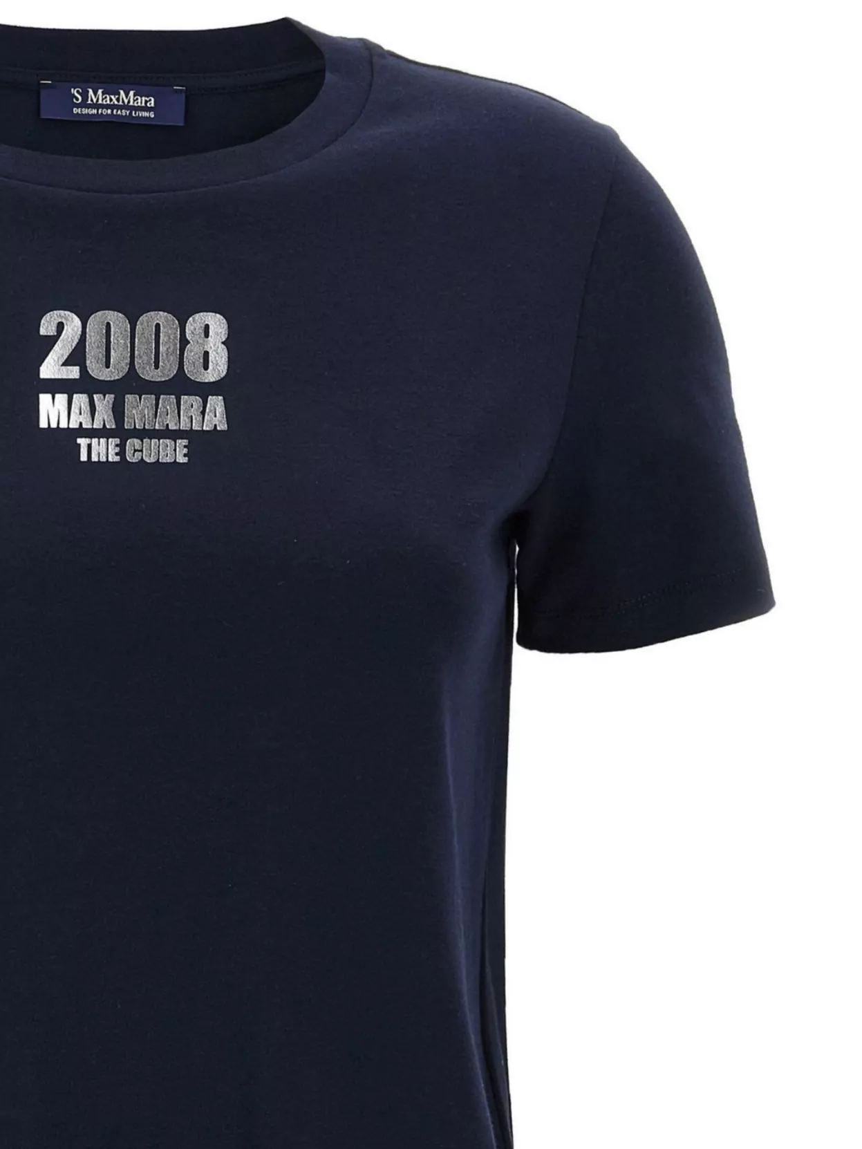 Shop 's Max Mara Quiet Graphic Print Crew Neck T-shirt In Blue