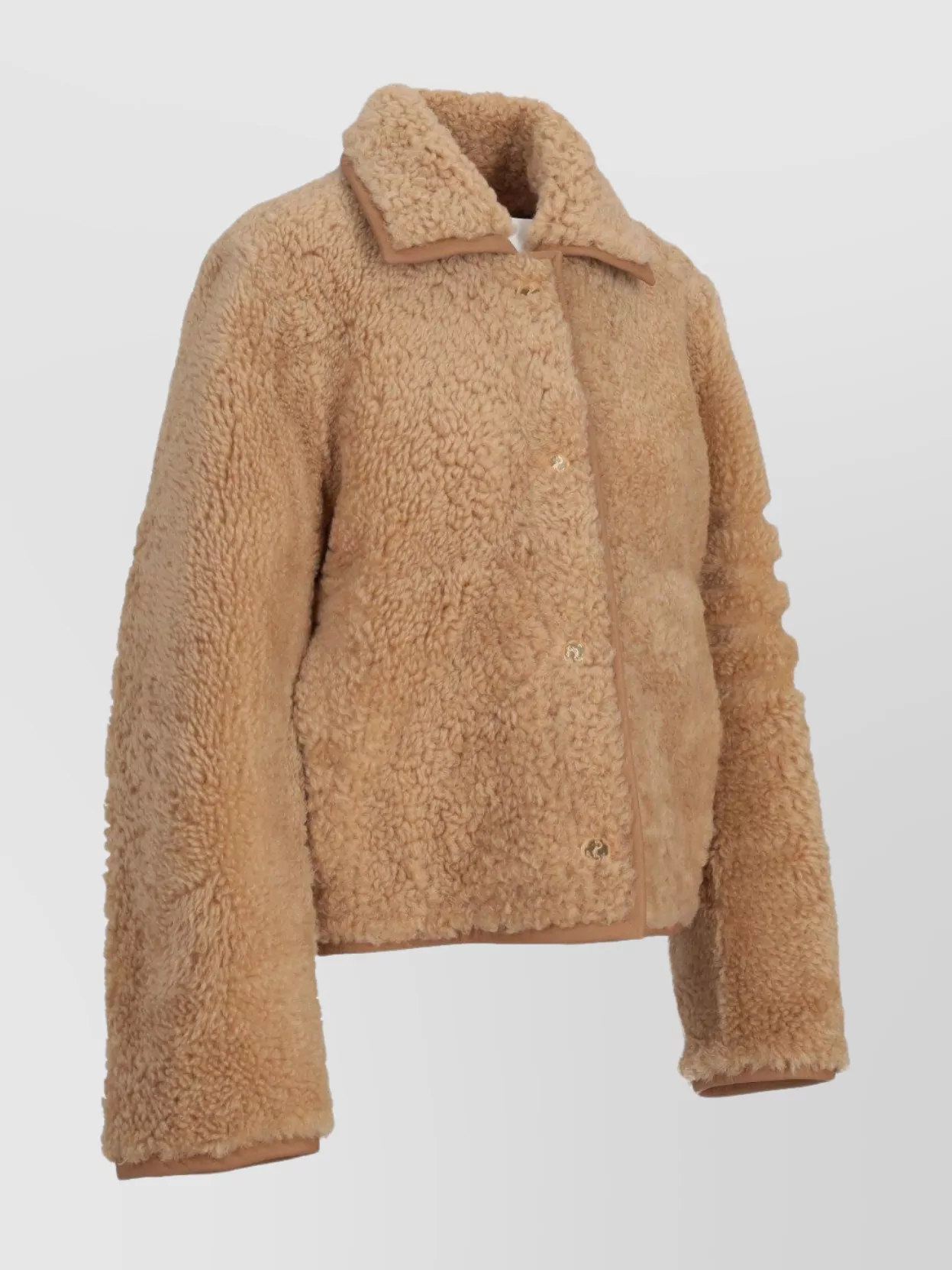 Thom Browne Shearling Collared Jacket Long Sleeves