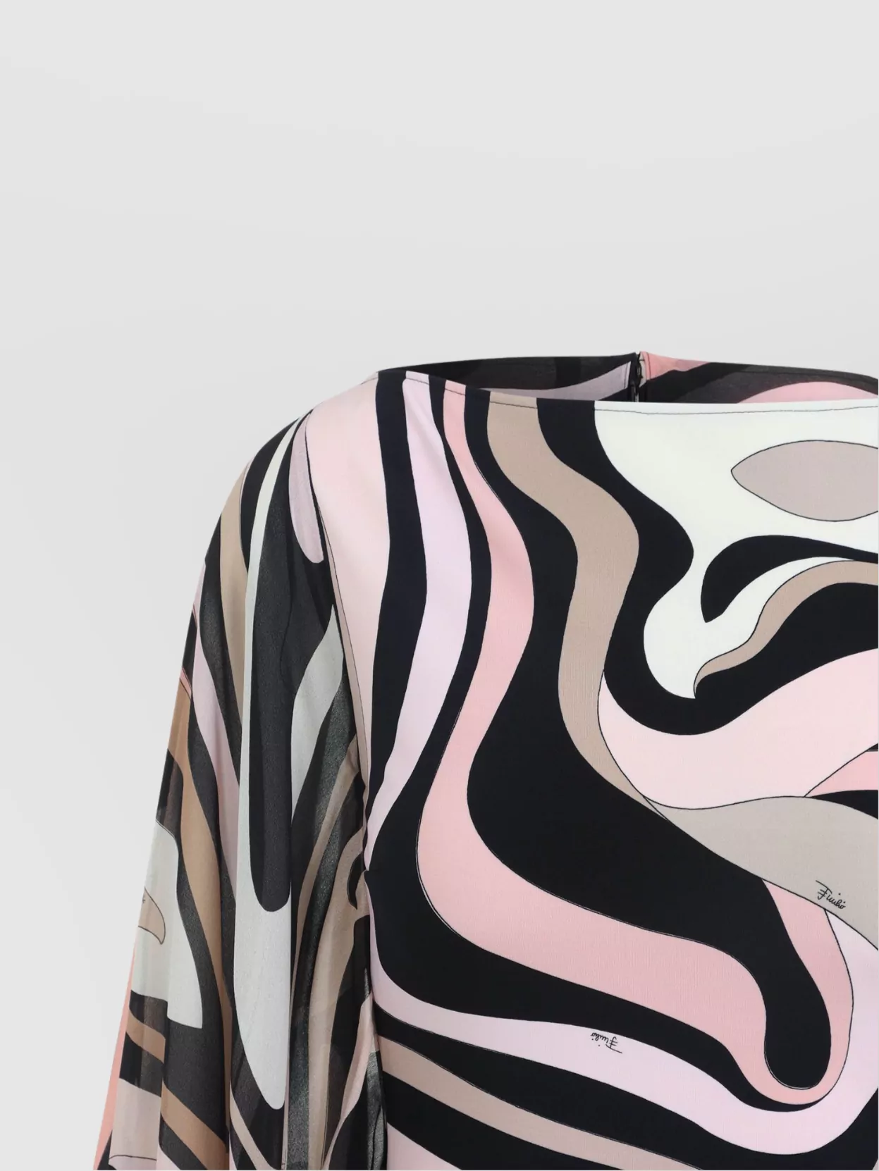 Pucci Silk Marmo Print Kaftan Mini Dress
