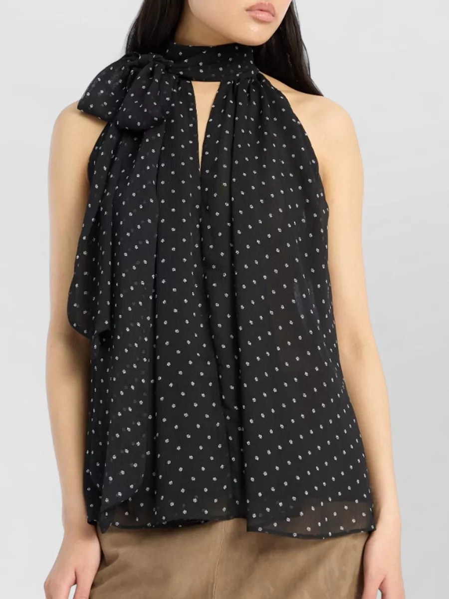 Rotate Printed Halterneck Sleeveless Blouse