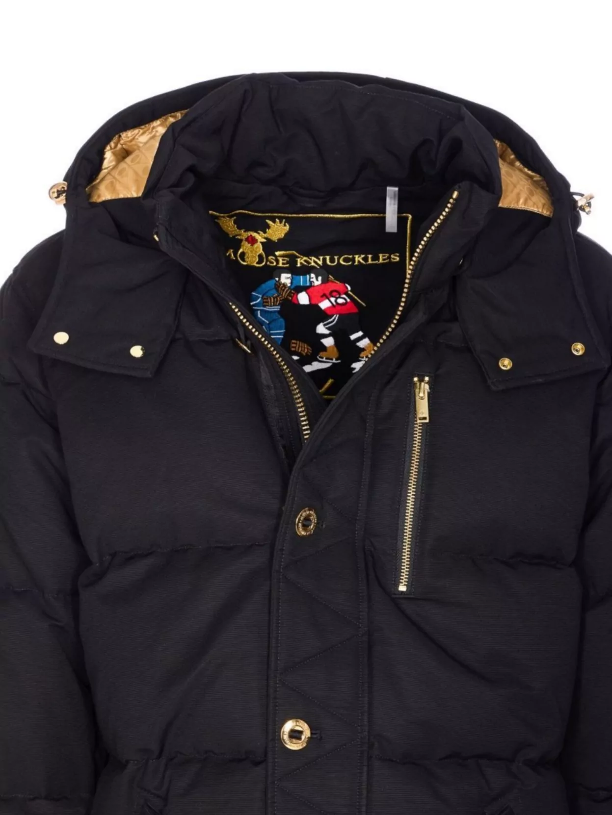 Moose Knuckles Luxe Padded Jacket With High Neck And Hood