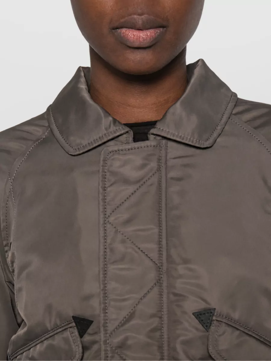 Mm6 Maison Margiela Cropped Nylon Single-Breasted Coat