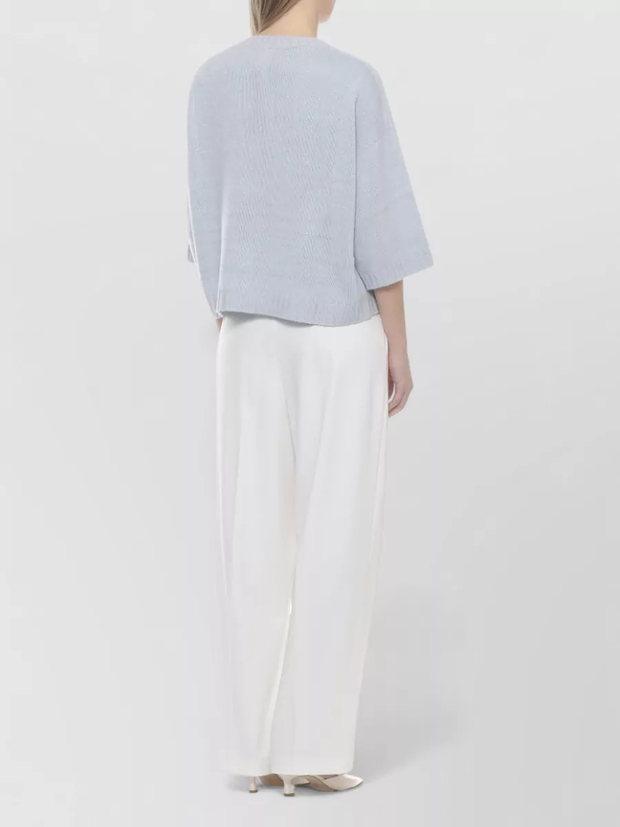 Fabiana Filippi Wool Cashmere Lurex Long-Sleeve Sweater
