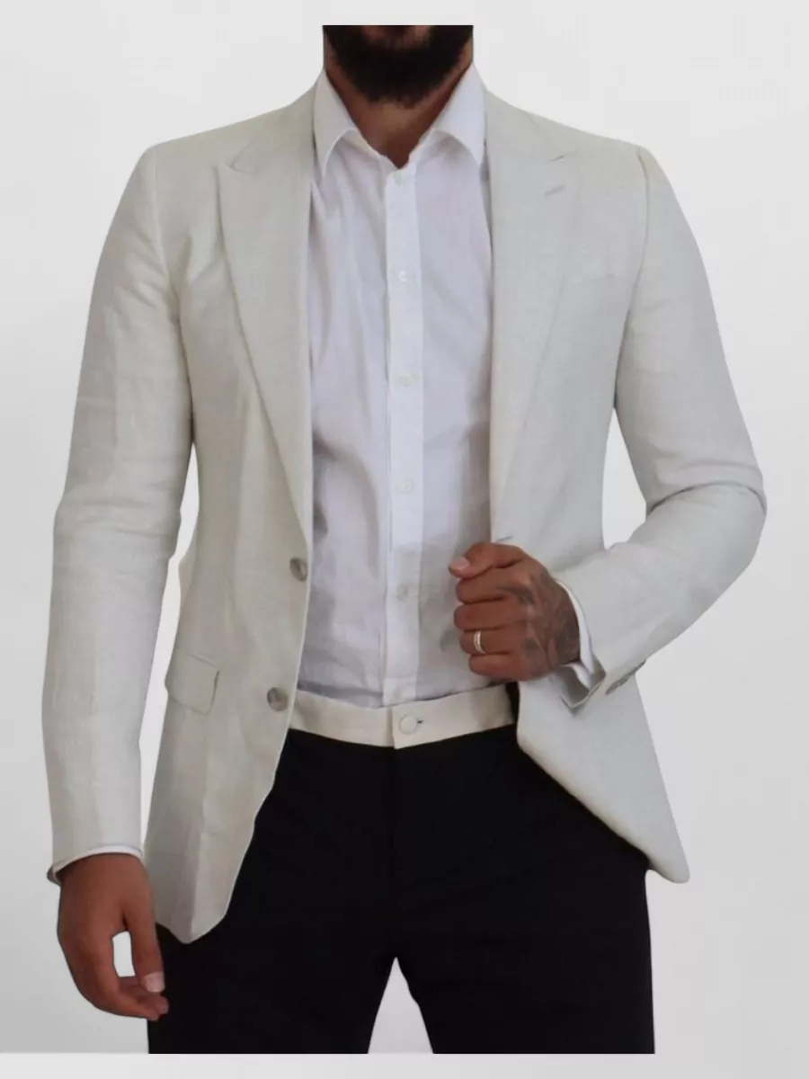 Dolce&Gabbana linen silk slim-fit single-breasted blazer