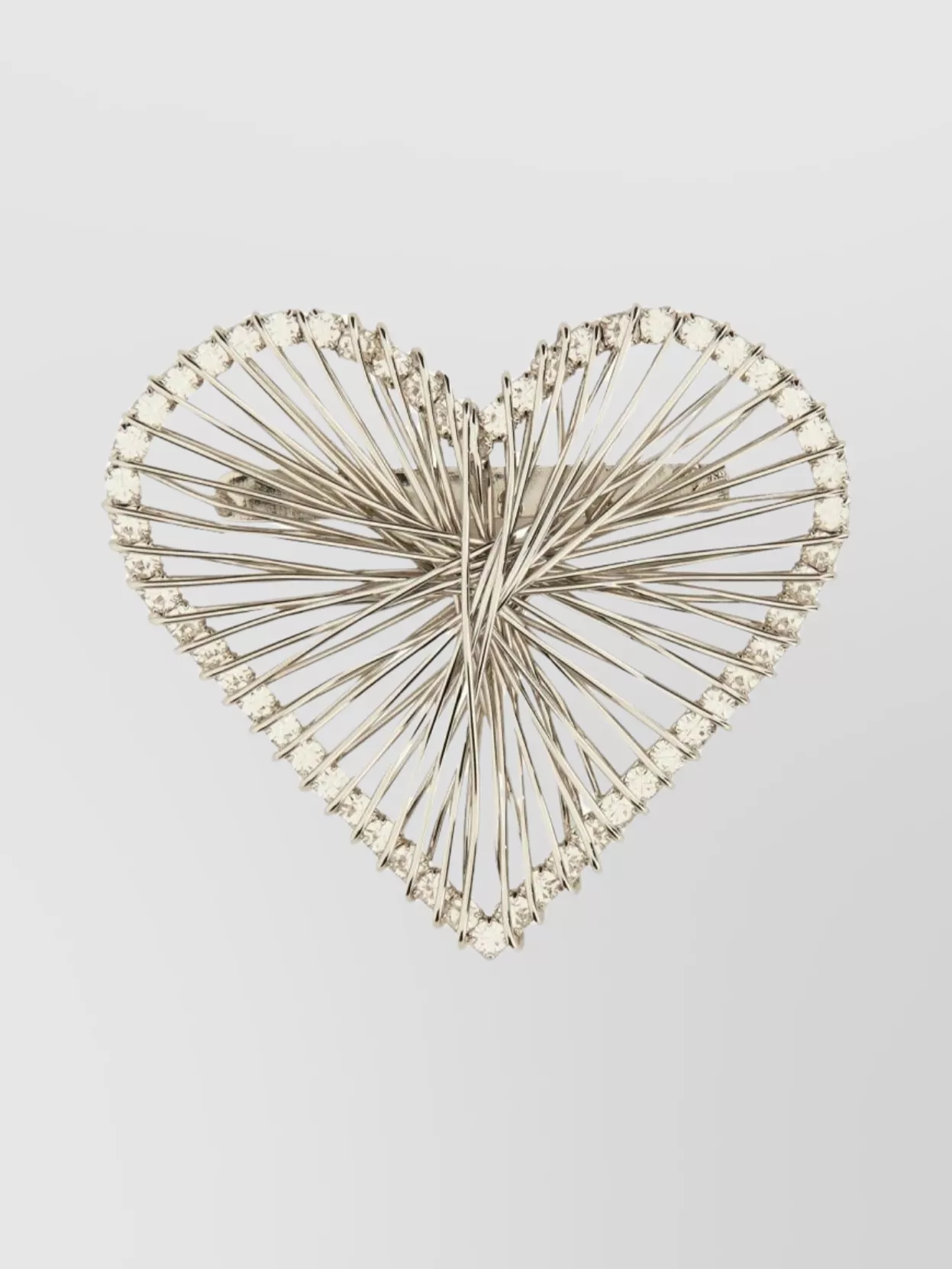 Isabel Marant Heart Shaped Wire Design Brooch In Metallic