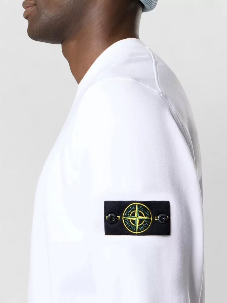 Stone Island Cotton Jersey Knit Crew Neck Sweatshirt