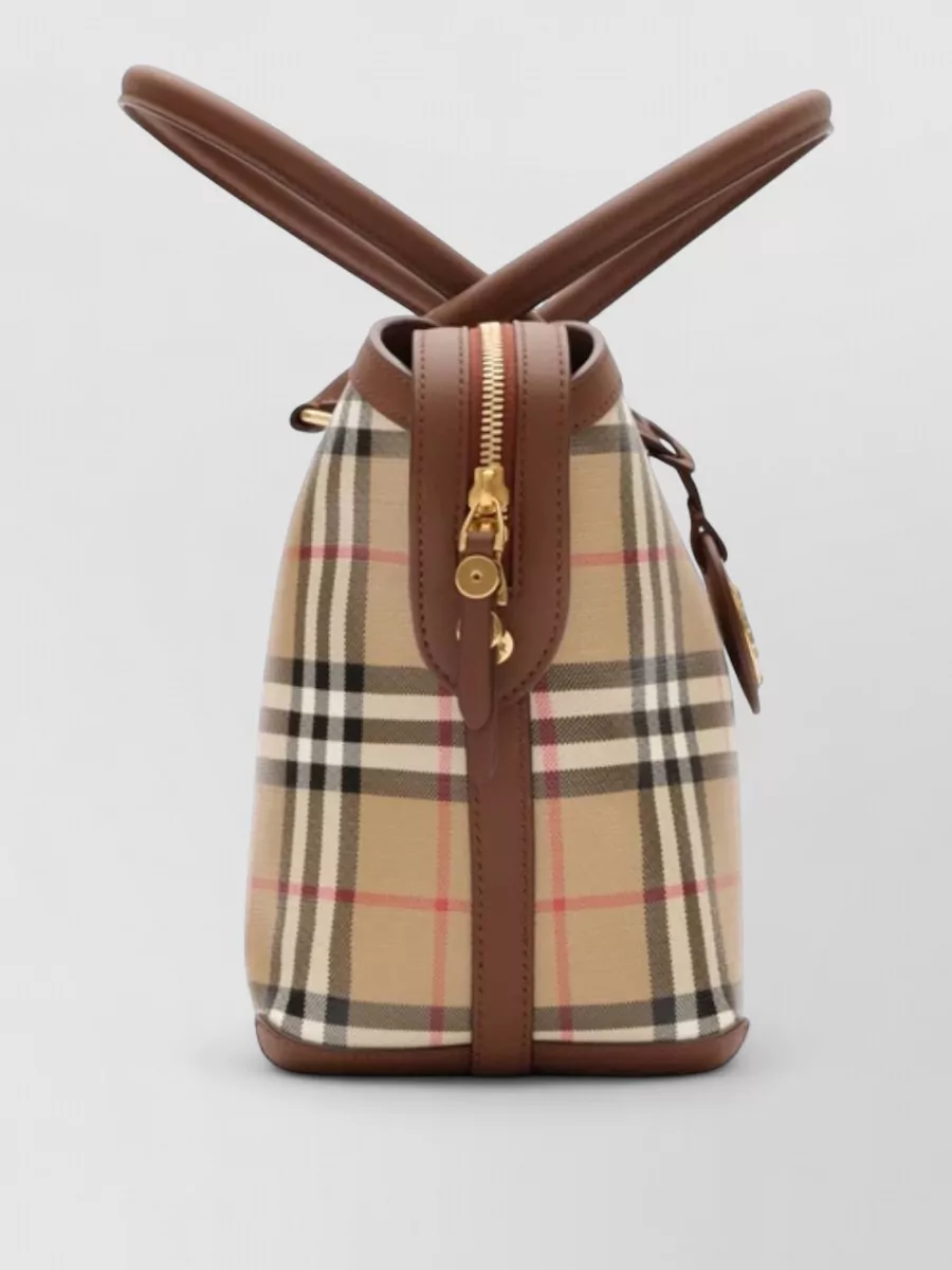 Burberry Check Small Cotton Tote Bag
