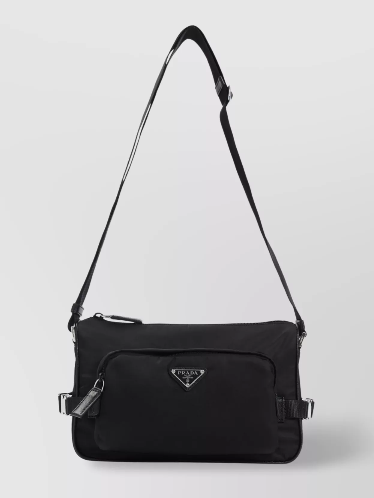 Prada Nylon And Leather Shoulder Bag