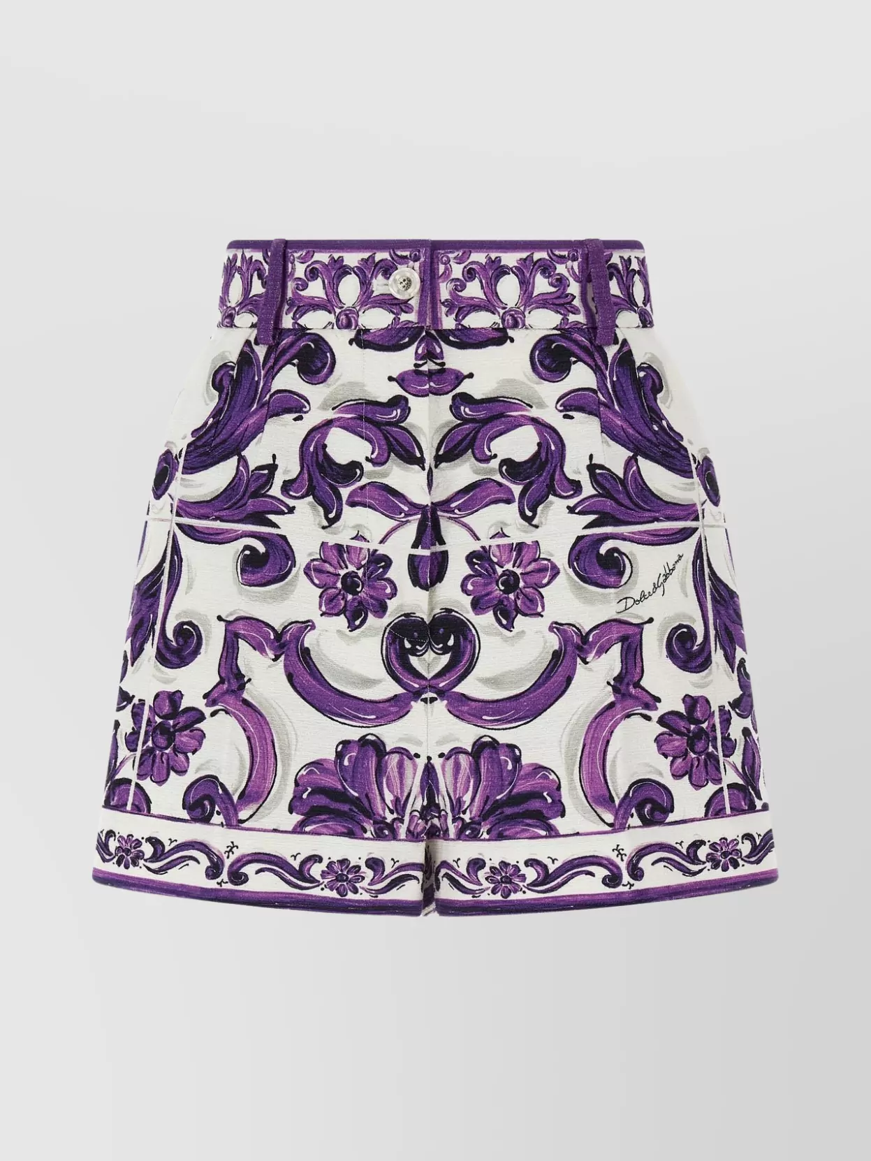 Dolce & Gabbana 'maiolica' Print Bermuda Shorts In Purple