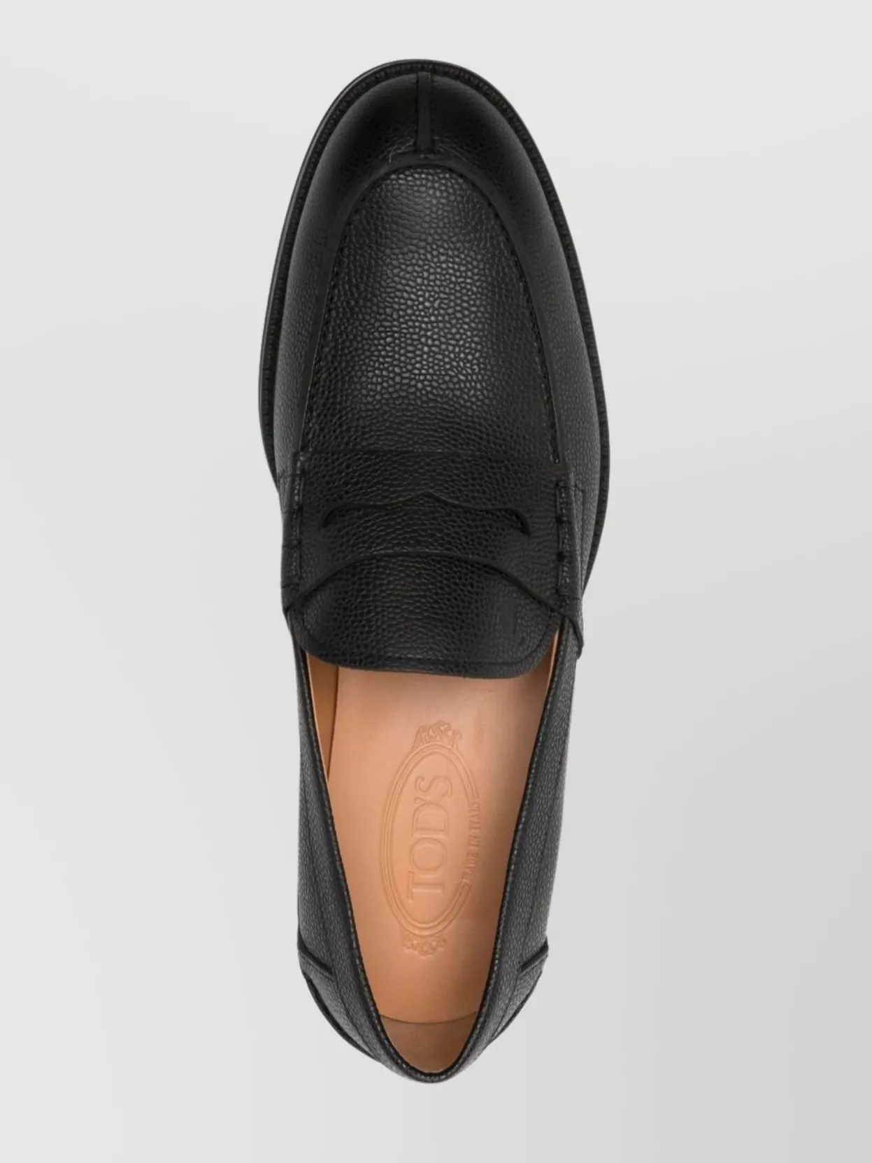 Tod's Leather Loafers With Round Toe And Rubber Sole