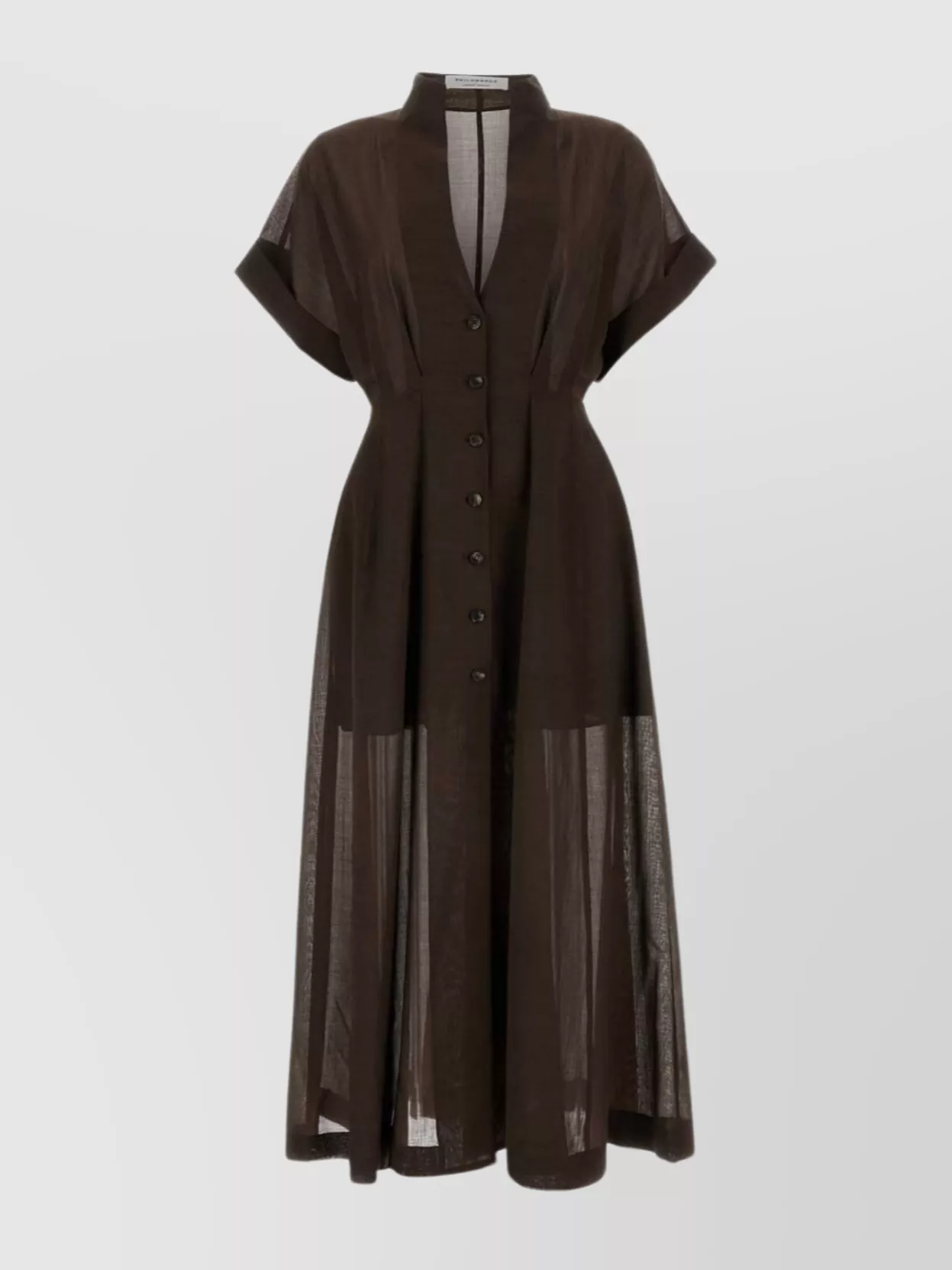 Philosophy Di Lorenzo Serafini Midi Length Wool Blend Dress In Brown