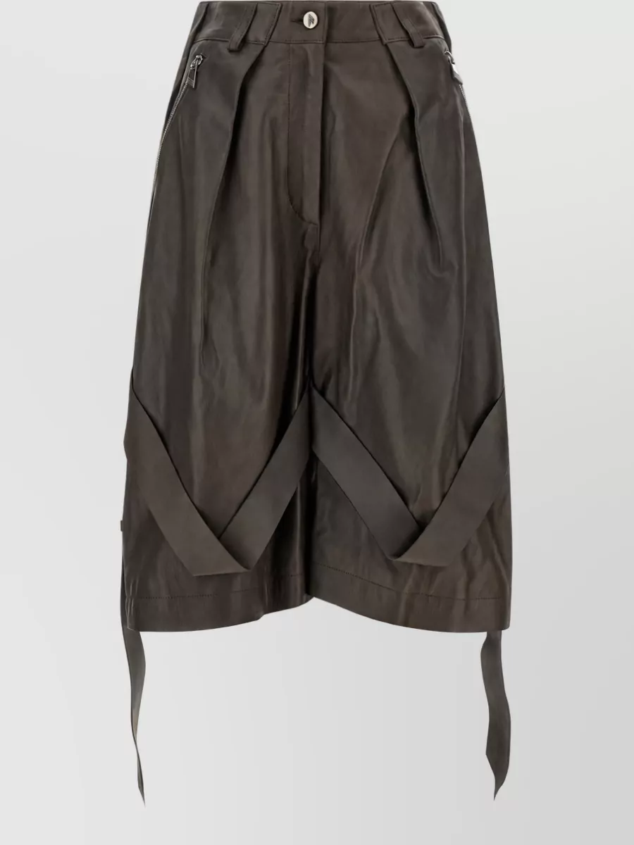 The Attico Leather bermuda shorts