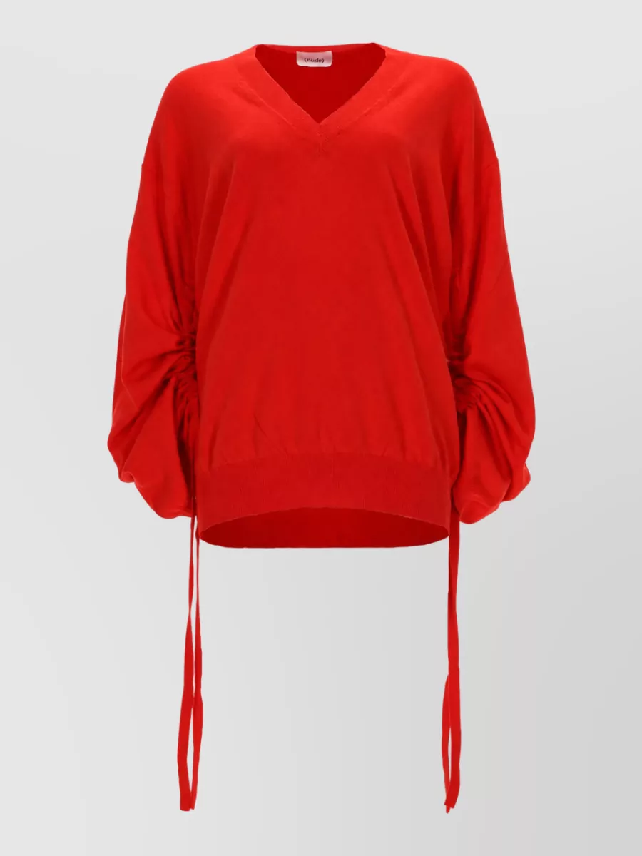 Nude v-neck sweatshirt