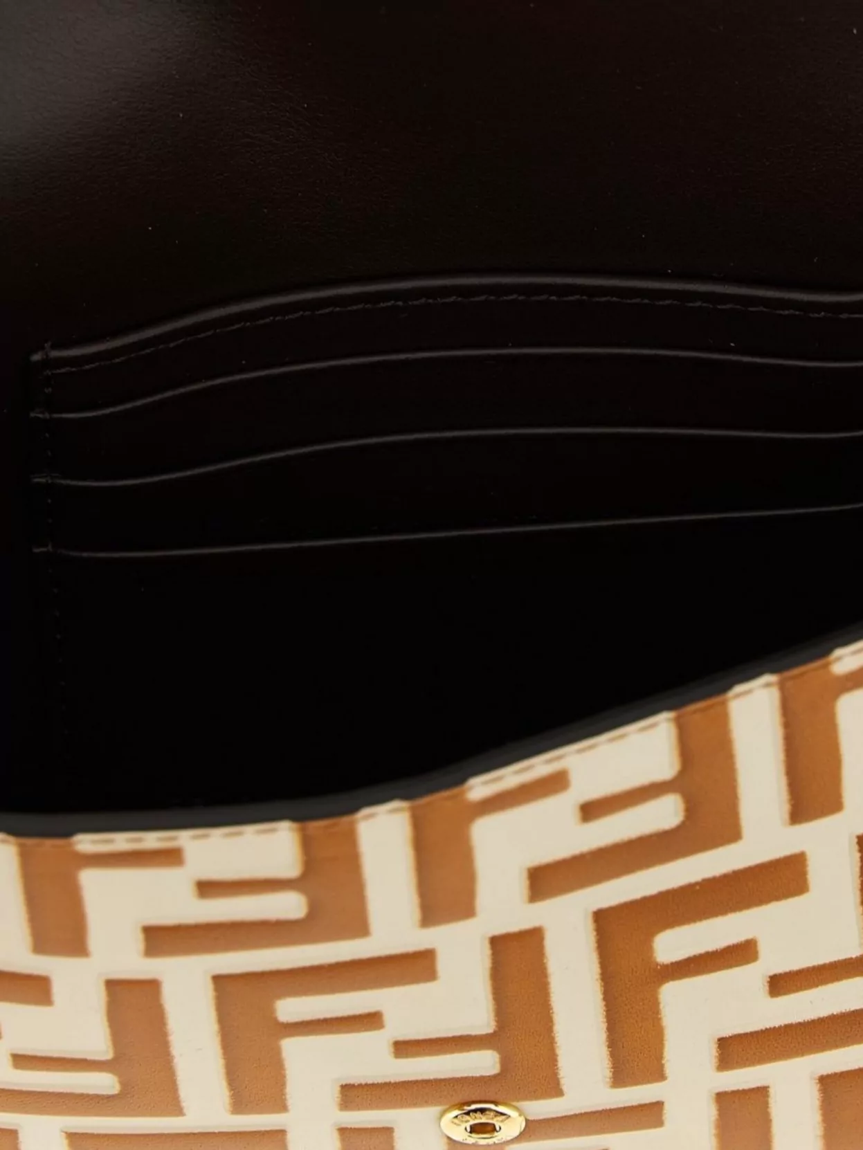 Fendi Chain Strap Diamond Wallet With Gold-tone Hardware