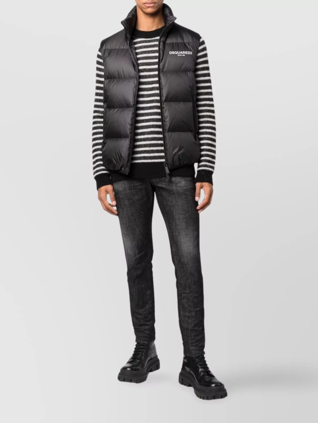 Dsquared2 Skater Jean Distressed Faded Effect In Black