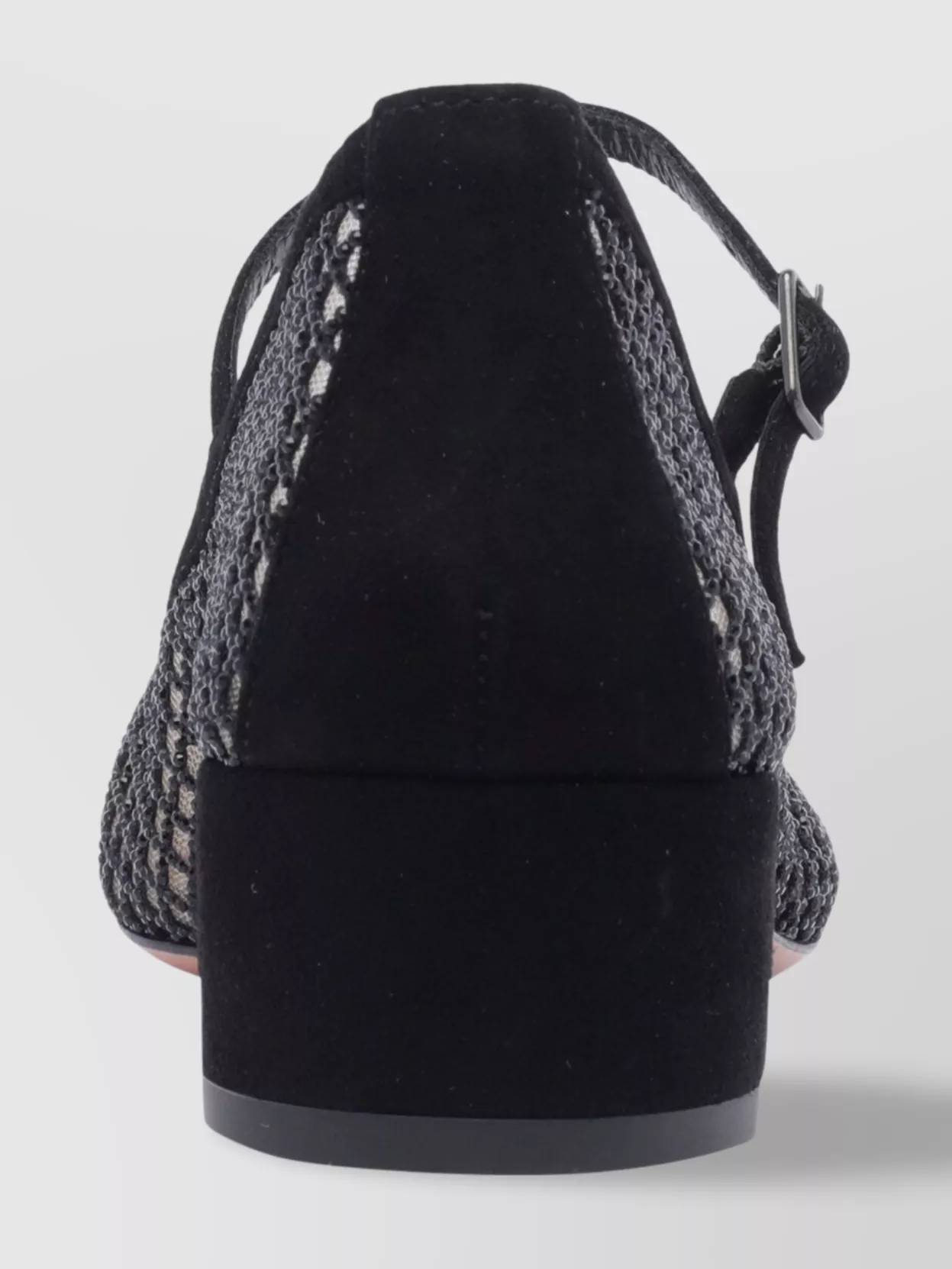 Aquazzura Mesh Block Heel Closed Toe Pumps