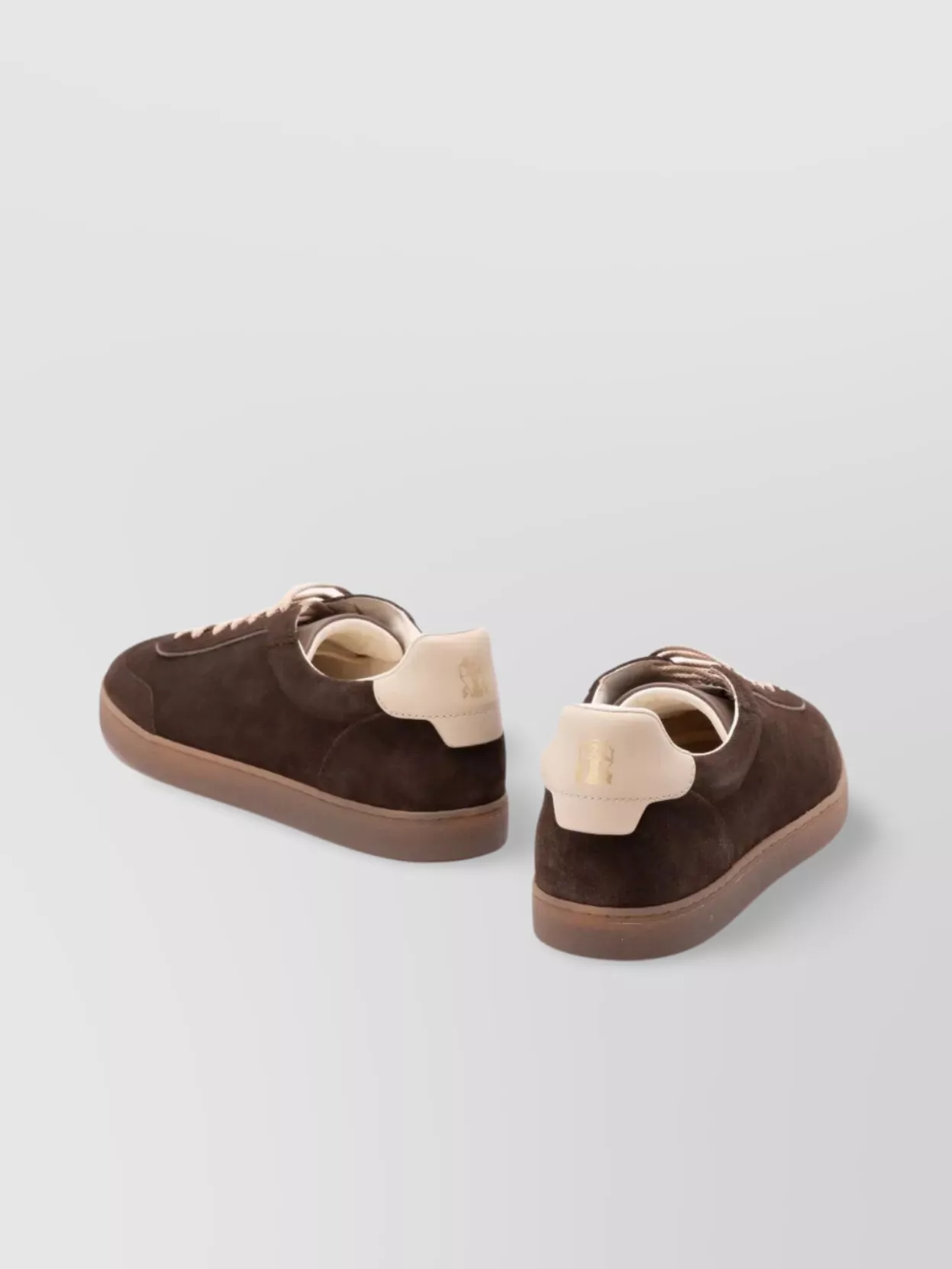 Brunello Cucinelli Suede Low-Top Sneakers Contrast Detail