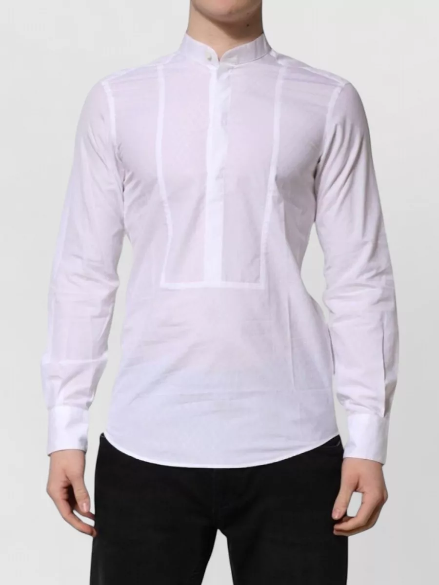 Dolce&Gabbana cotton slim-fit mandarin-collar long-sleeve shirt