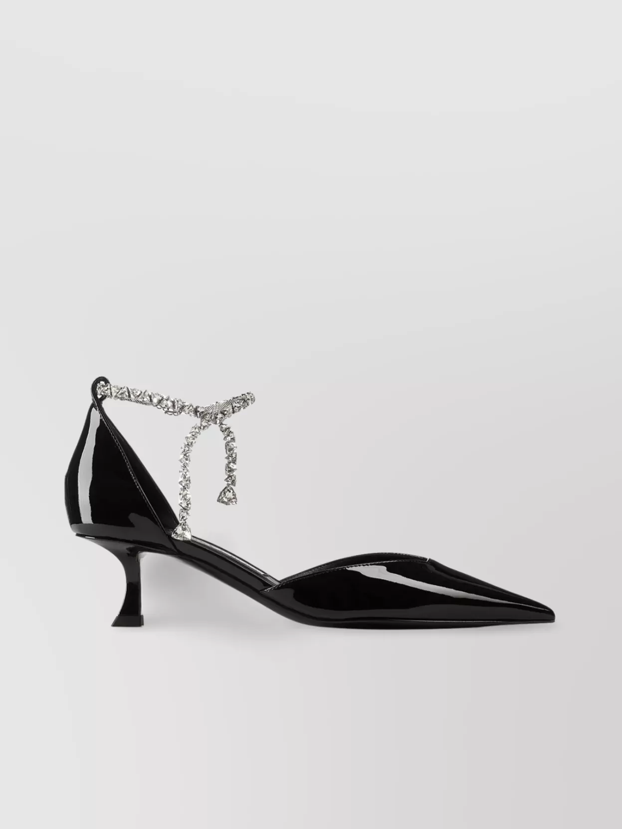 Jimmy Choo Pointed Toe Pump With Crystal Embellished Ankle Strap