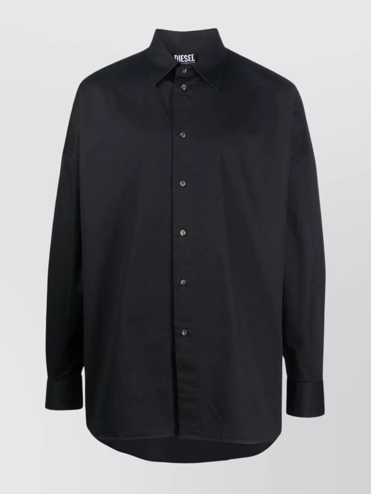 Shop Diesel Tailored Relaxed Fit Shirt With Long Sleeves In Black
