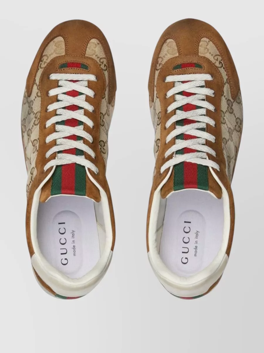 Gucci Low Top Sneakers Round Toe Rubber Sole