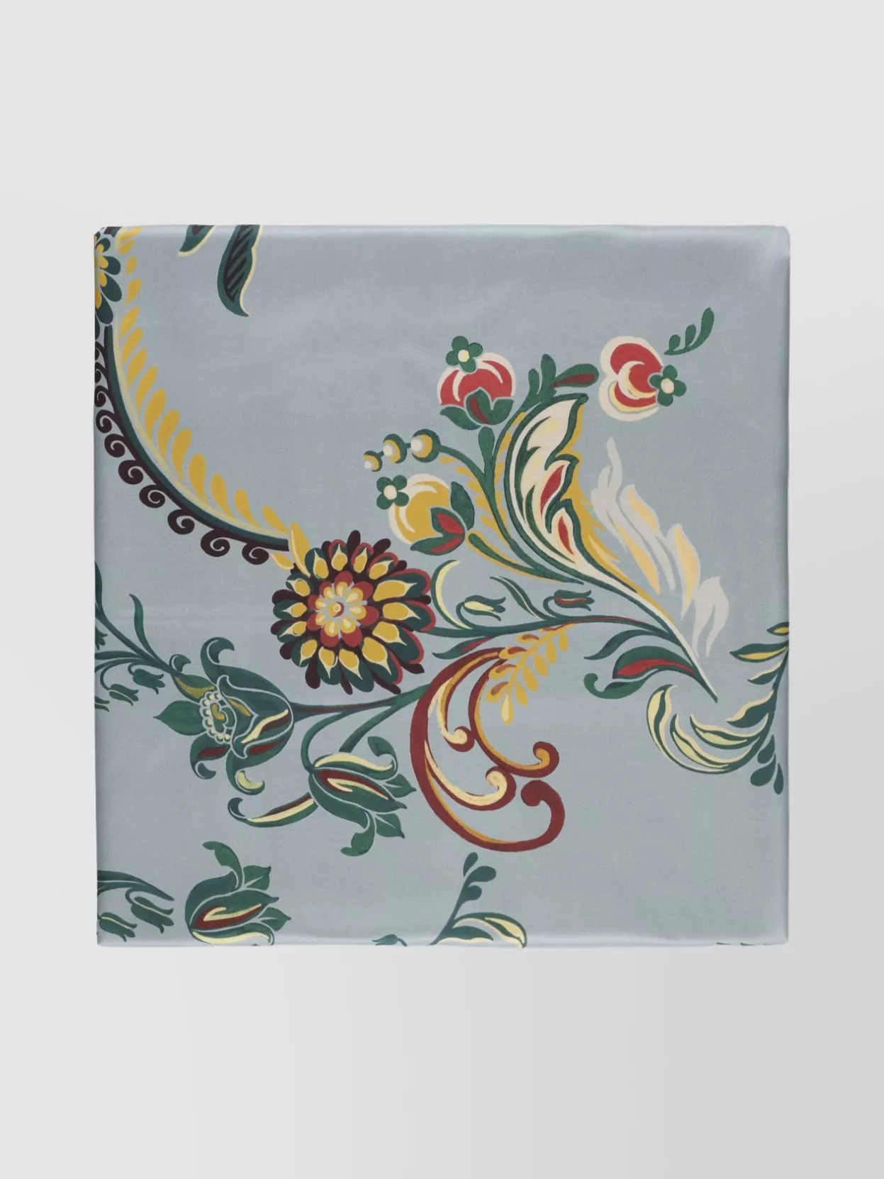 Etro Floral Silk Foulard Lightweight Square Scarf In Gray