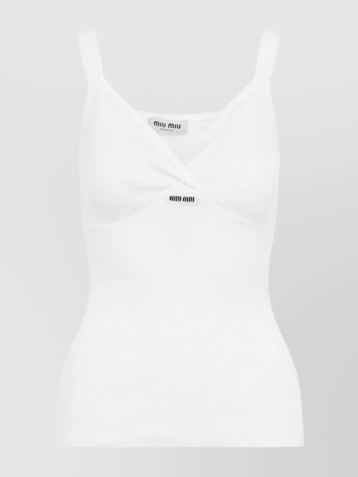 Miu Miu Ribbed Scoop Neck Sleeveless Top