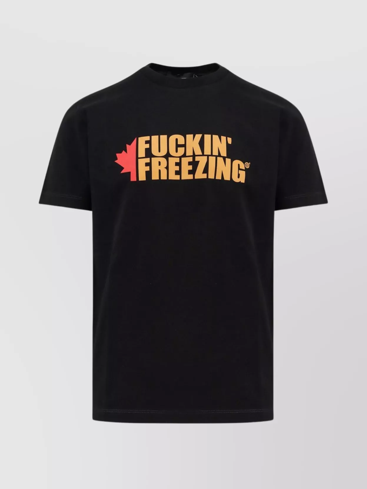 Dsquared2 Black Crewneck T-shirt With Print On The Front And Logo Lettering On The Rear In Cotton Man In Black