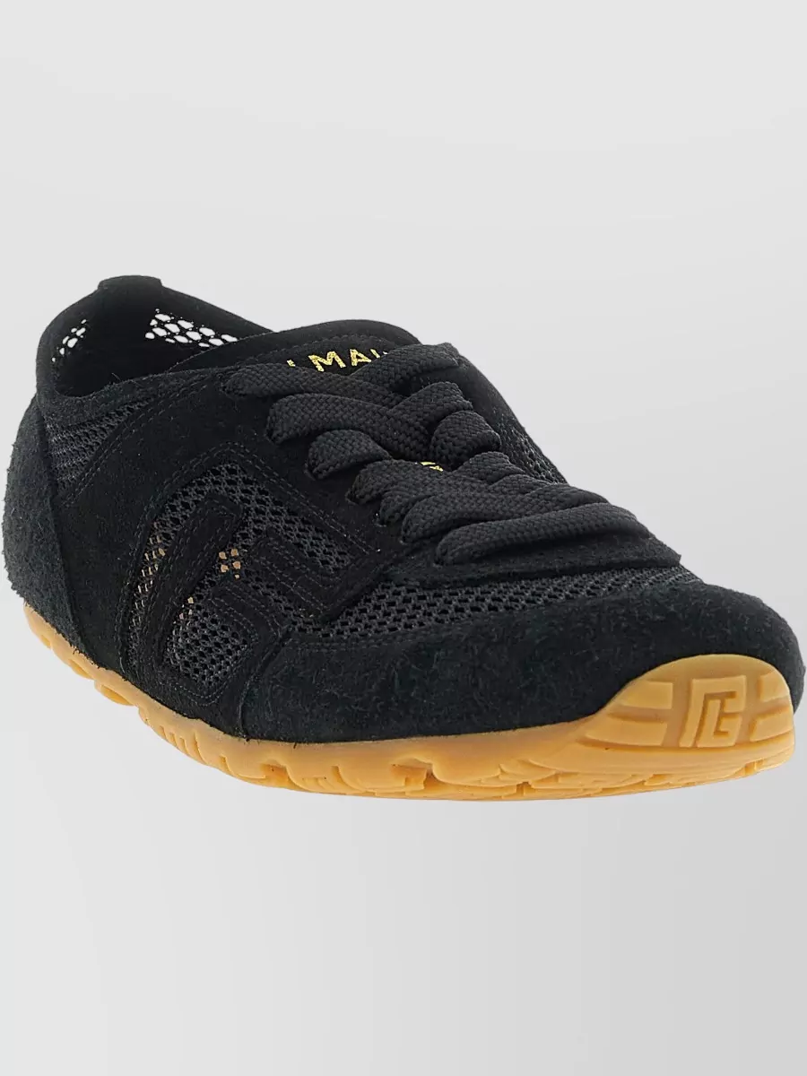 Balmain Racer 45 Suede Low Top Sneakers