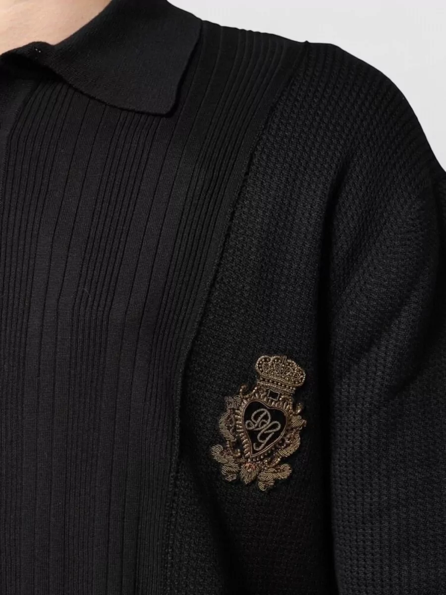 Dolce&Gabbana Silk Blend Long Sleeve Polo Shirt