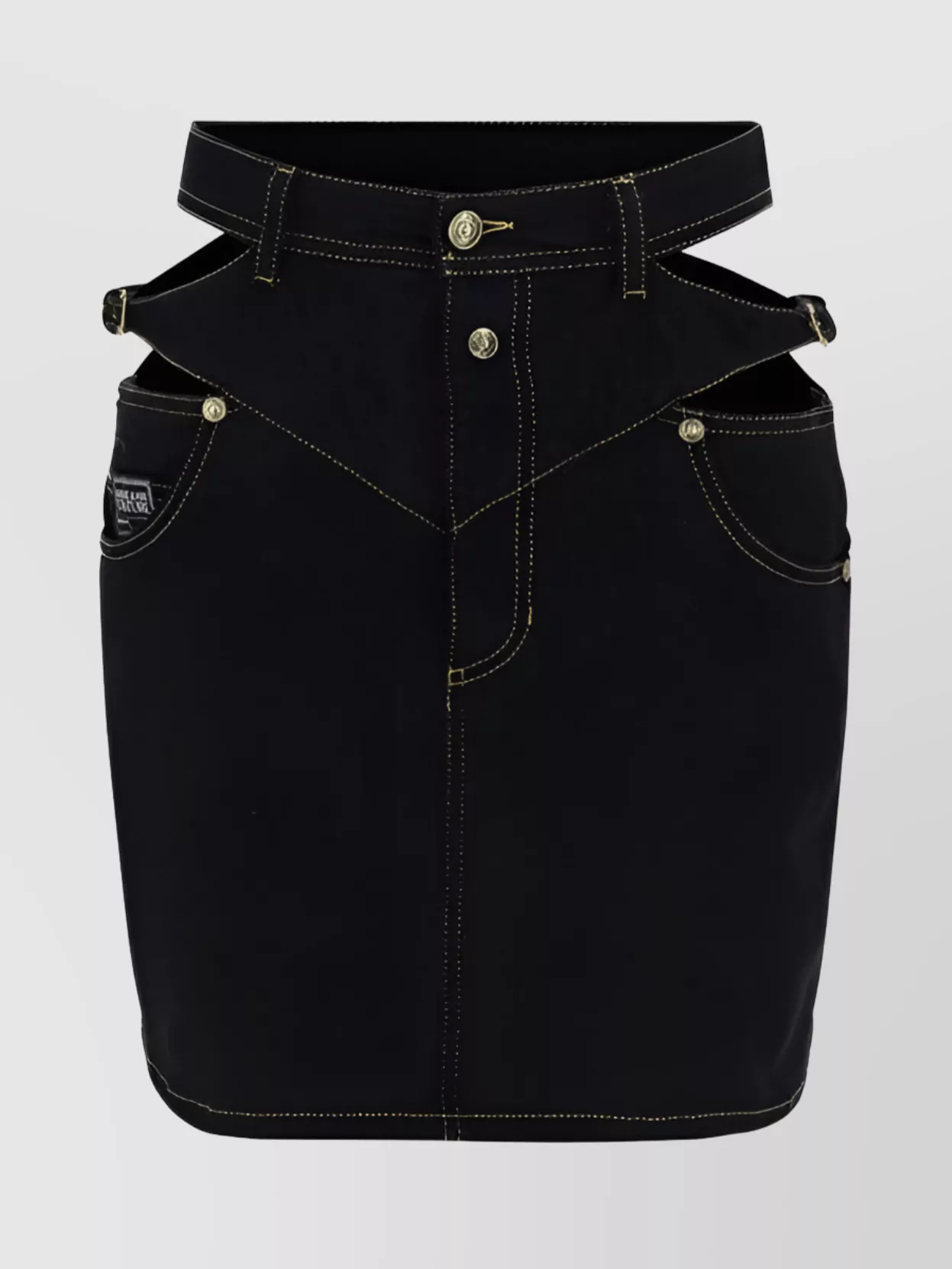 Shop Versace Jeans Couture Baroque Buckle Mini Skirt