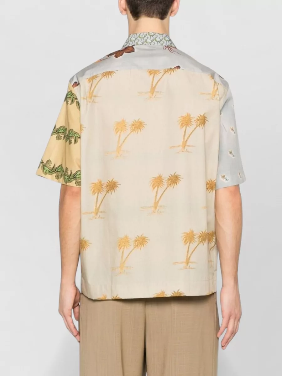 Paul Smith Cotton Shirt Camp Collar Floral Patchwork