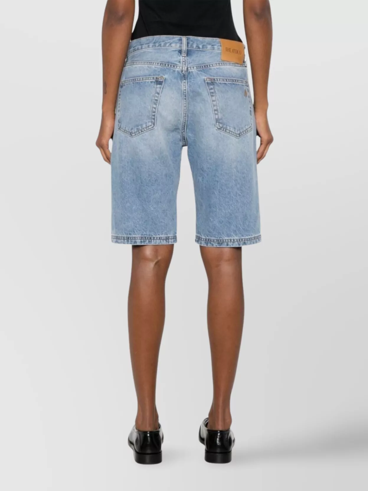 Attico Denim Shorts With Belt Loops